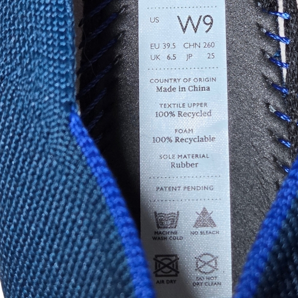 Rothy’s The Flat Polar Blue Knit Ballet Flats Sustainable Blue Size 9 NIB - Picture 10 of 12